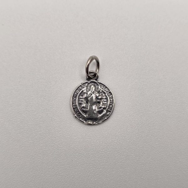 COLGANTE MEDALLA SAN BENITO PLATA DE LEY 11MM