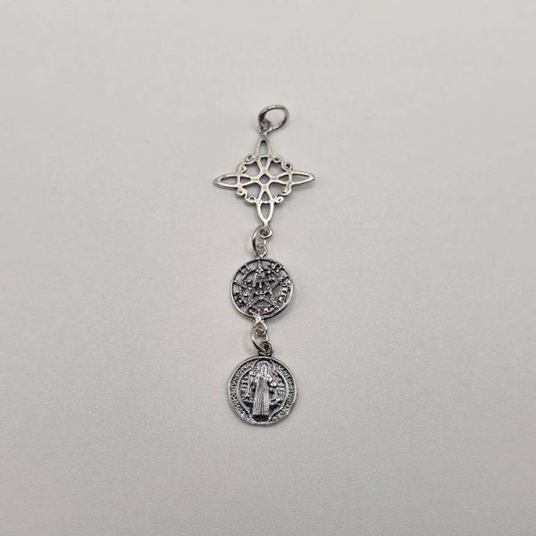 COLGANTE TRIPLE PROTECCIÓN PLATA DE LEY 51 X 16 MM
