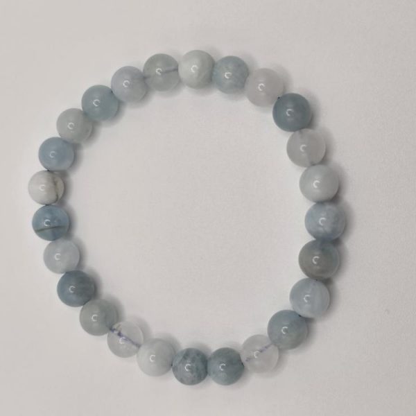 PULSERA AGUAMARINA BOLA 8MM