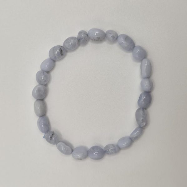 PULSERA CALCEDONIA AZUL PIEDRAS IRREGULARES