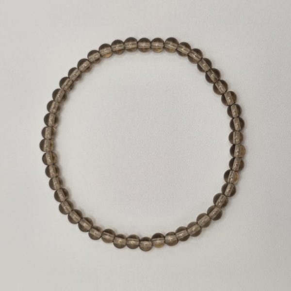 PULSERA CUARZO AHUMADO BOLA 4MM