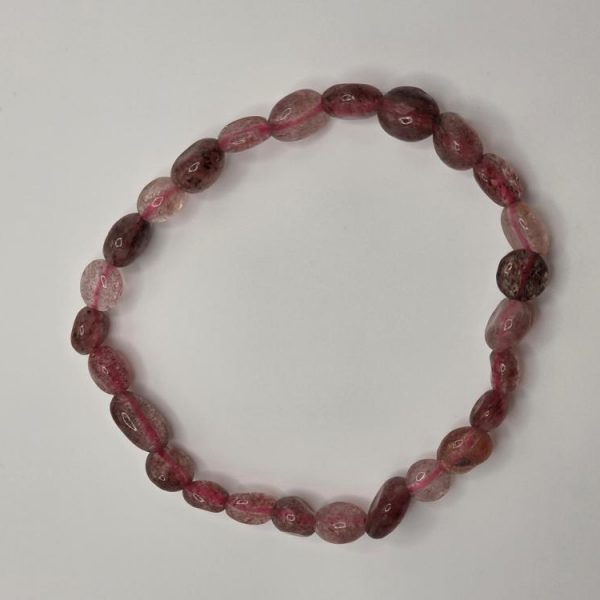 PULSERA CUARZO FRESA PIEDRAS IRREGULARES
