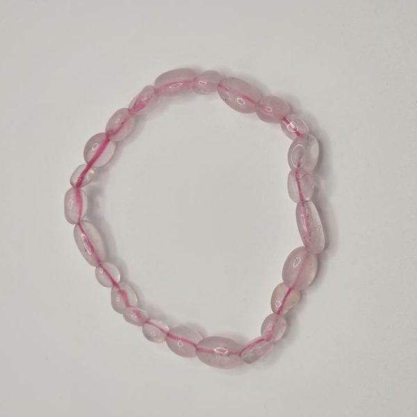 PULSERA CUARZO ROSA PIEDRAS IRREGULARES