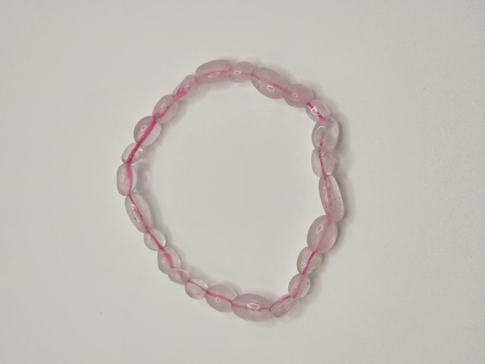 PULSERA CUARZO ROSA PIEDRAS IRREGULARES