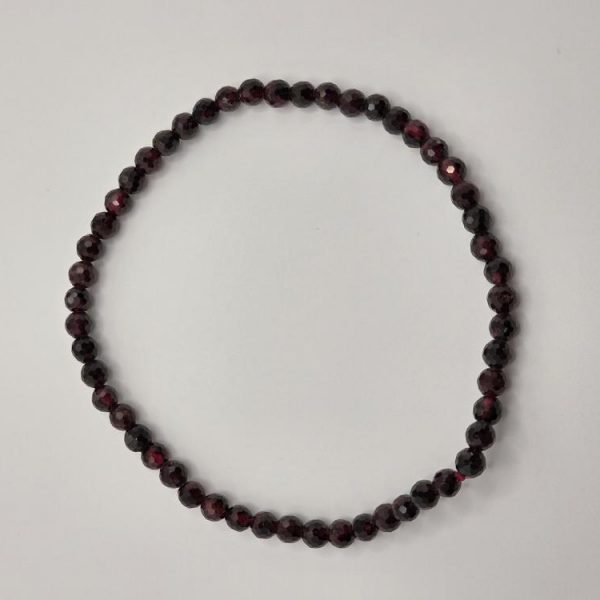 PULSERA GRANATE FACETADA ELASTICA BOLA 3MM