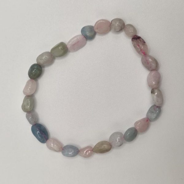 PULSERA MORGANITA PIEDRAS IRREGULARES