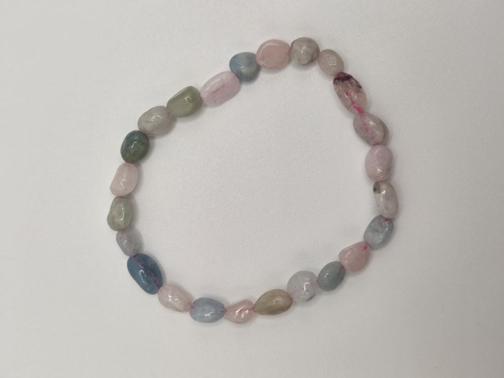PULSERA MORGANITA PIEDRAS IRREGULARES
