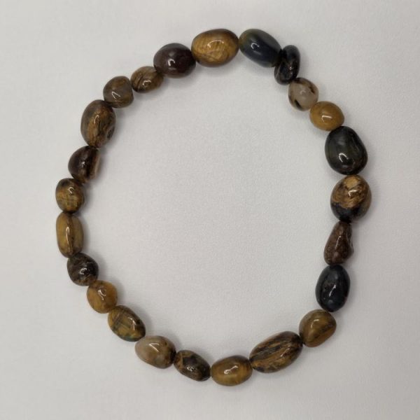 PULSERA OJO DE TIGRE PIEDRAS IRREGULARES
