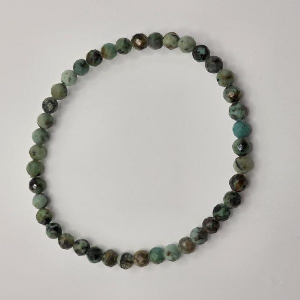 PULSERA TURQUESA AFRICANA FACETADA BOLA 4MM