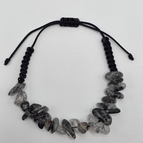 pulsera cuarzo turmalinado chip ajustable