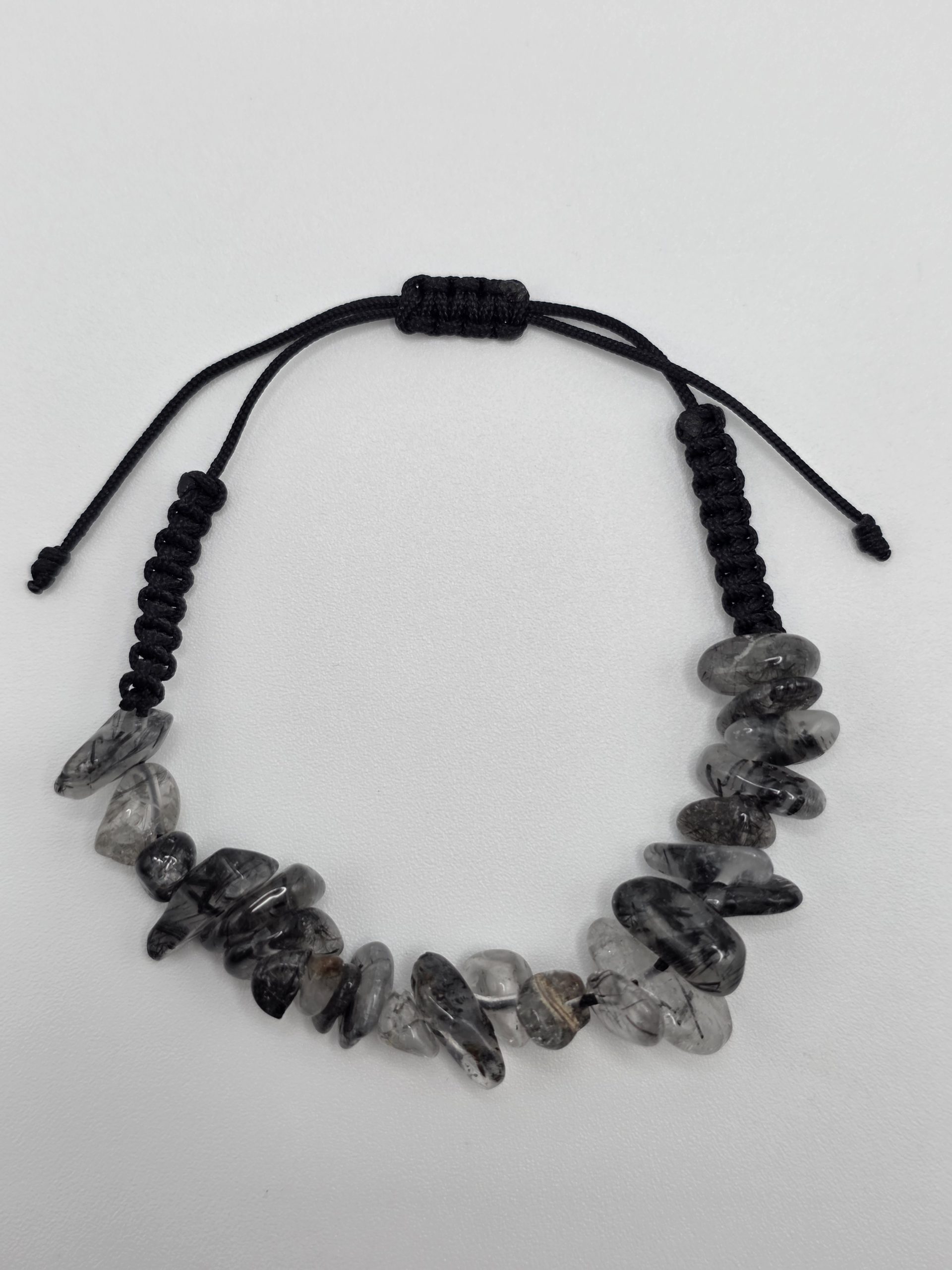 pulsera cuarzo turmalinado chip ajustable