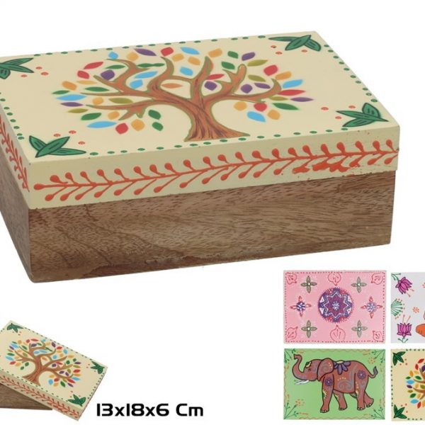CAJA DECORADA BHARAT 13X18X6CM
