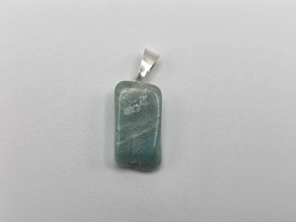 Colgante Amazonita Rodado Plata de Ley