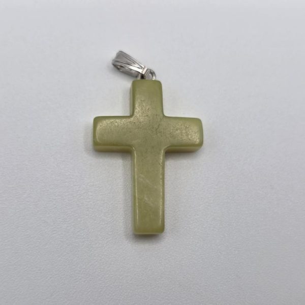 Colgante Cruz Jade Verde