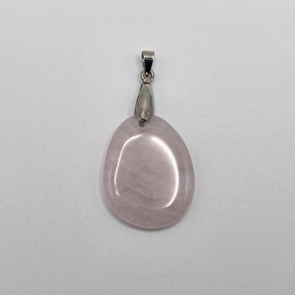 Colgante Cuarzo Rosa Rodado Plano