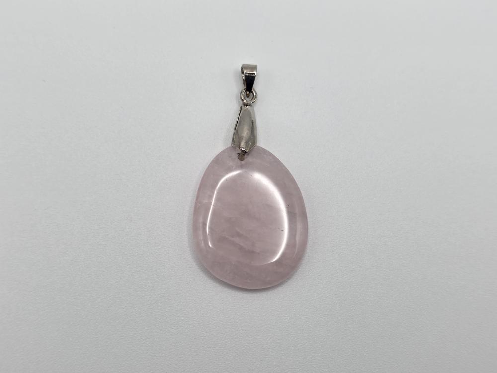 Colgante Cuarzo Rosa Rodado Plano