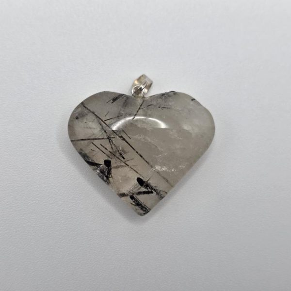 Colgante Cuarzo con Turmalina Forma Corazón