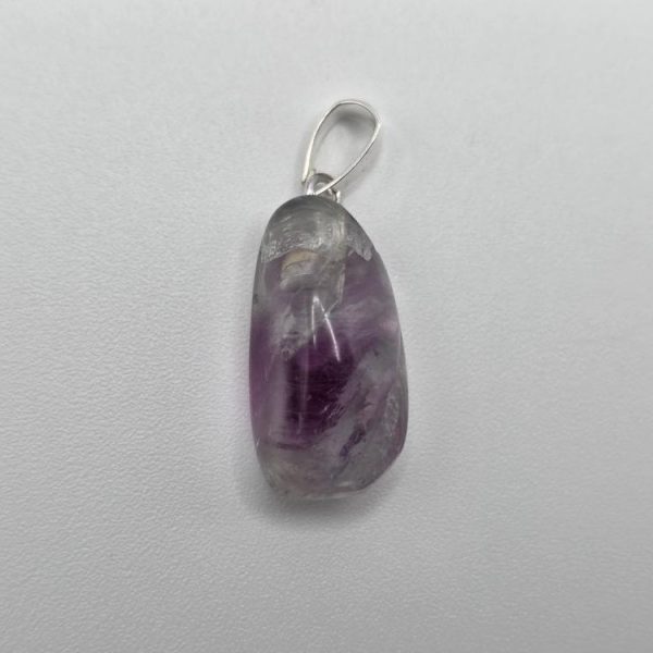 Colgante Fluorita Rodado Plata de Ley