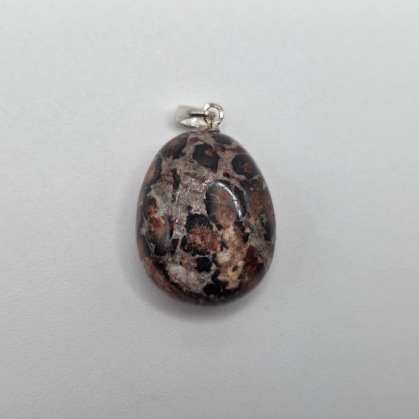 Colgante Jaspe Leopardo Rodado Plata de Ley