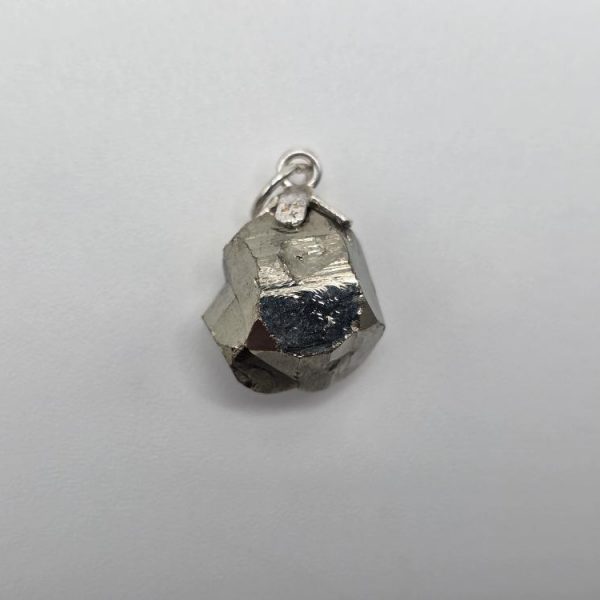 Colgante Pirita Cúbica Rodado Plata de Ley