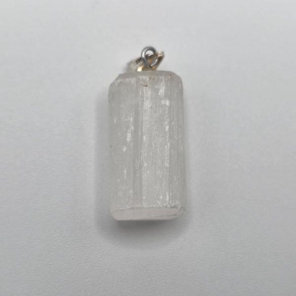 Colgante Selenita Cilíndrica Plata de Ley XL