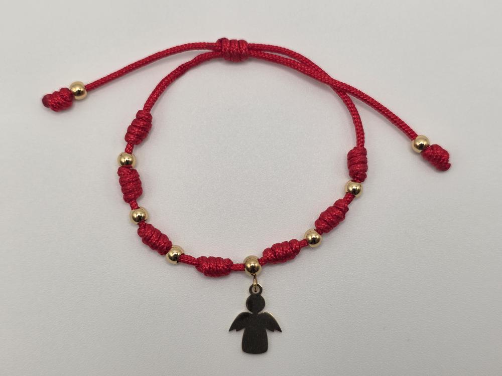 PULSERA 7 NUDOS ÁNGEL DORADO ACERO INOX