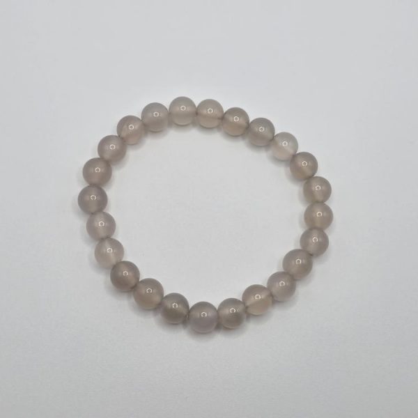 PULSERA ÁGATA GRIS BOLA 8MM