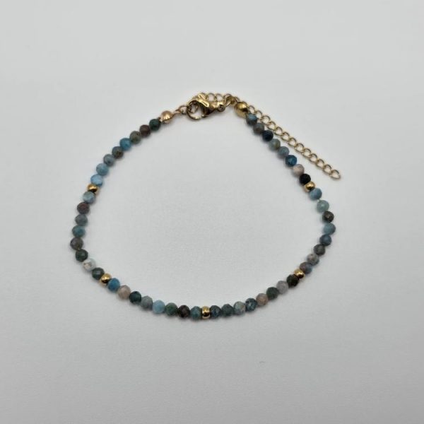 PULSERA APATITO FACETADA ACERO INOX DORADO