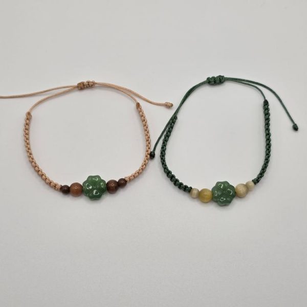 PULSERA TREBOL VERDE COLOR PERLAS