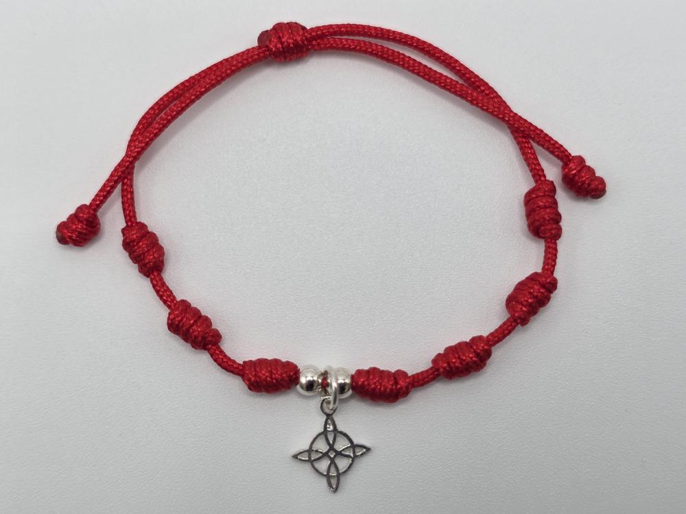 Pulsera 7 Nudos Nudo de Bruja Plata de Ley