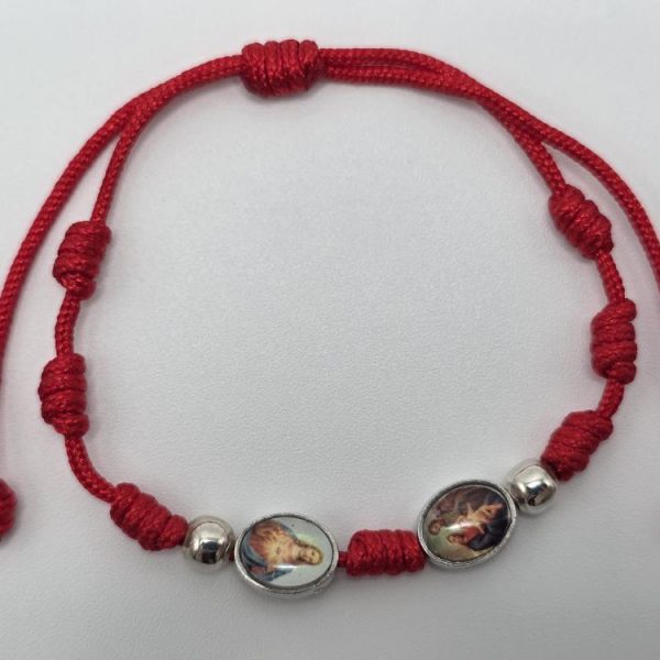 Pulsera 7 Nudos con Corazón de Jesús e Imágenes