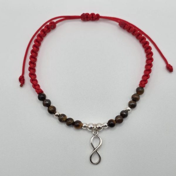 Pulsera Ojo de Tigre con Infinito Plata de Ley