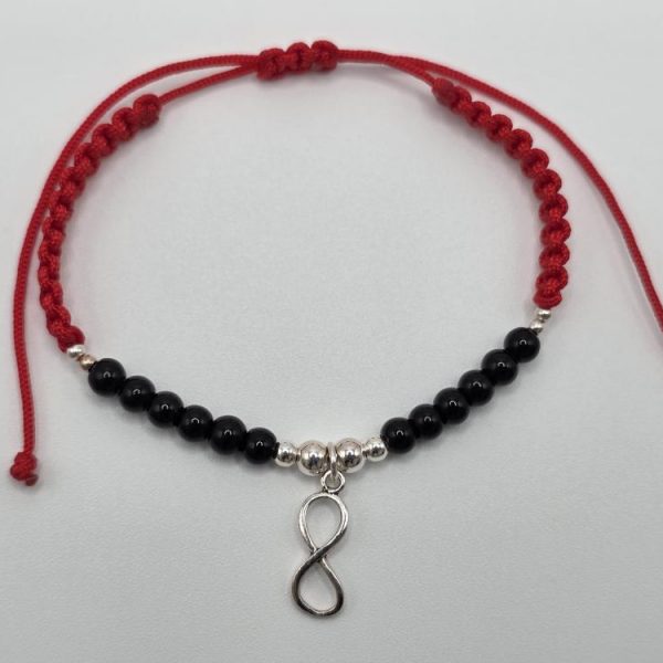 Pulsera Ónix con Infinito Plata de Ley