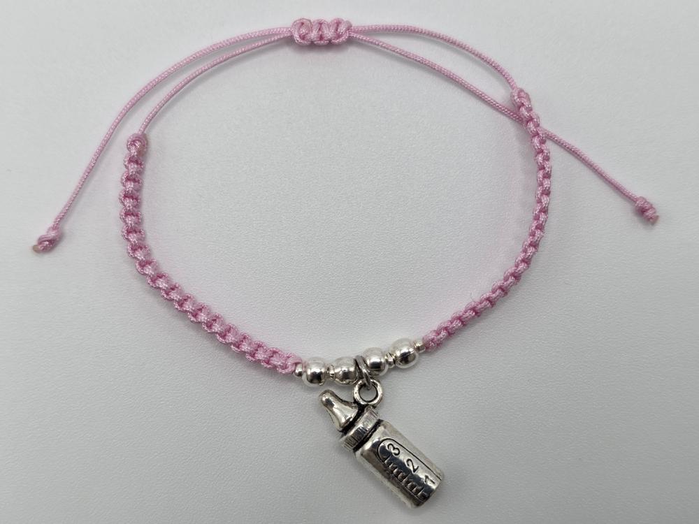 Pulsera Protección Embarazo Niña Rosa con Biberón