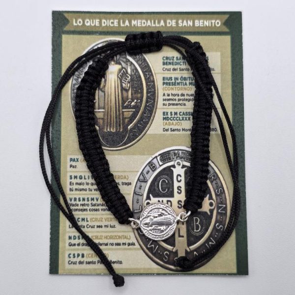 Pulsera San Benito Plata de Ley Negra