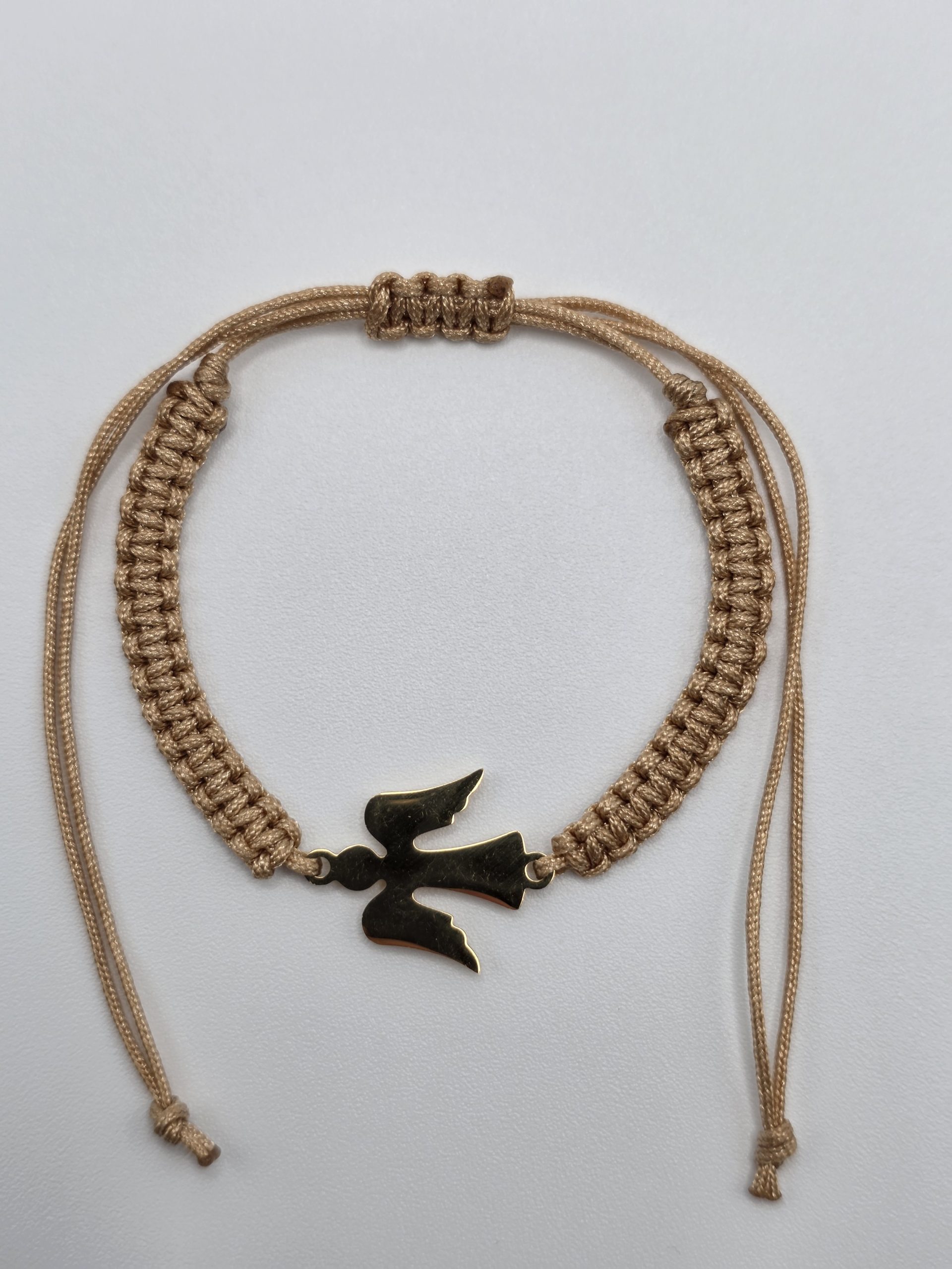 pulsera Ángel de la guarda acero dorado ajustable