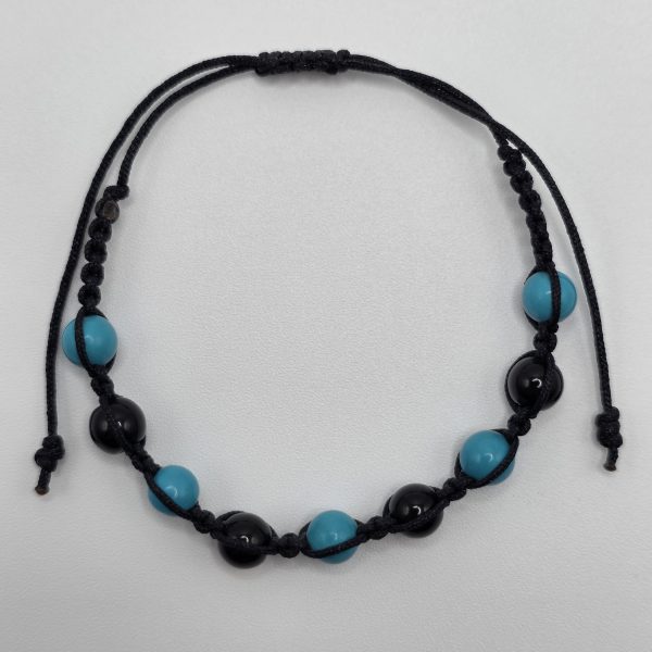 pulsera obsidiana turquenita bola 6mm ajustable