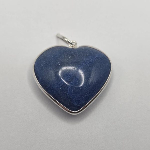 Colgante Cuarzo Azul Corazón Plata de Ley