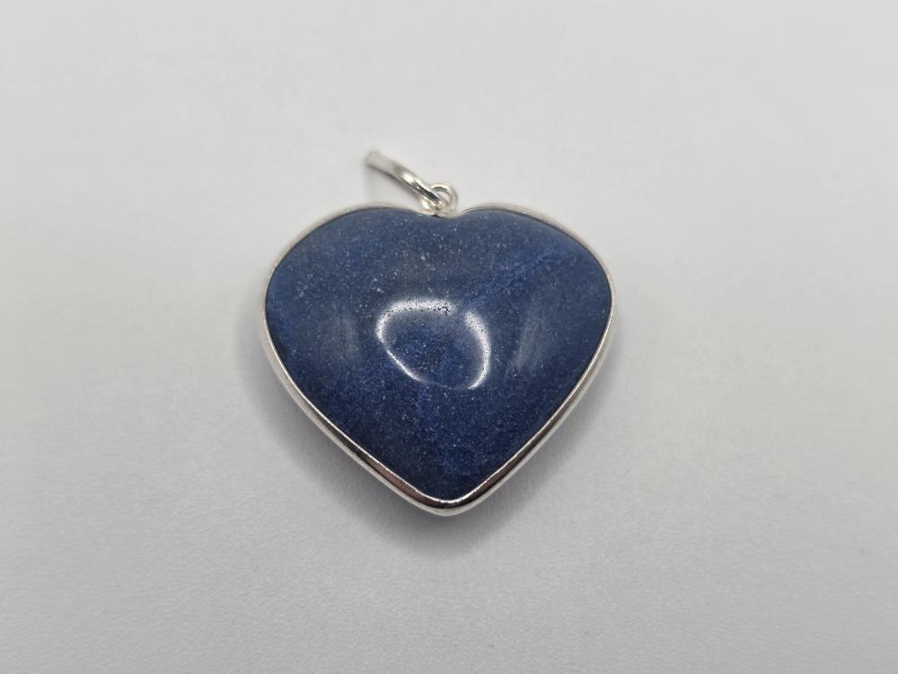 Colgante Cuarzo Azul Corazón Plata de Ley