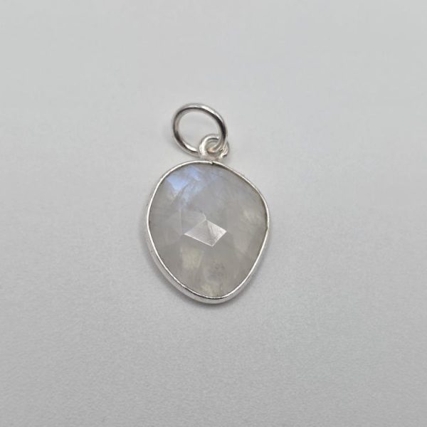 Colgante Piedra Luna Facetado Plata de Ley