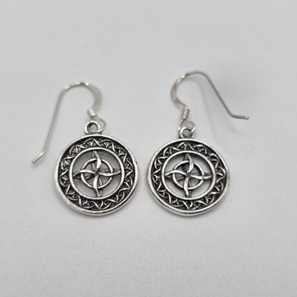 Pendientes Nudo de Bruja Circular Plata de Ley