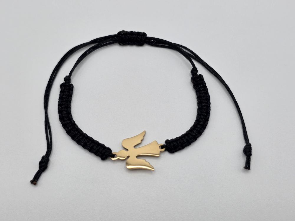 Pulsera Ángel de la Guarda Acero Dorado Ajustable