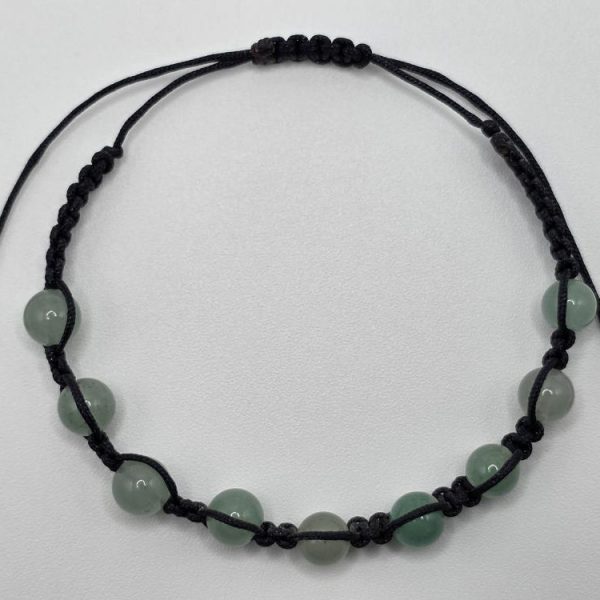 Pulsera Cuarzo Verde Bola 6mm Ajustable