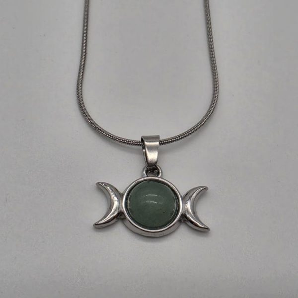 Colgante Aventurina Fases Lunares Acero Inoxidable