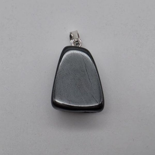 Colgante Hematite Canto Rodado Plata de Ley