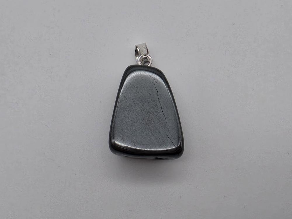 Colgante Hematite Canto Rodado Plata de Ley