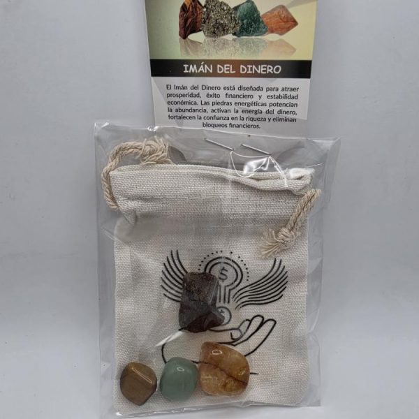 Juego de Piedras Imán del Dinero con Bolsa de Tela