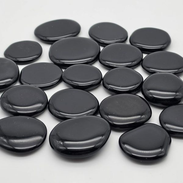 Obsidiana Negra Canto Rodado Plano 35-40mm