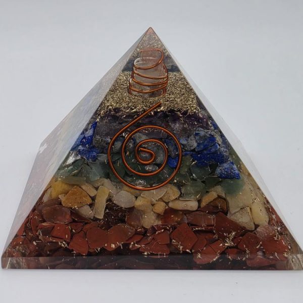 Pirámide Orgonita 7 Chakras y Espiral de Cobre