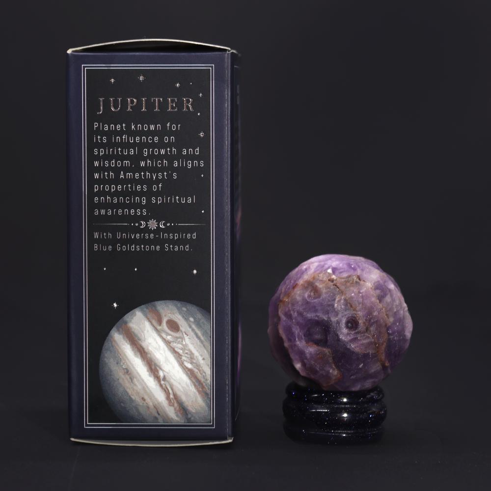 Planeta Amatista-Júpiter Esfera con Soporte Solar